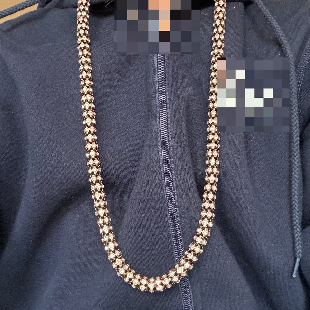 MaxMara Elegant Gold and Black Beaded Necklace
